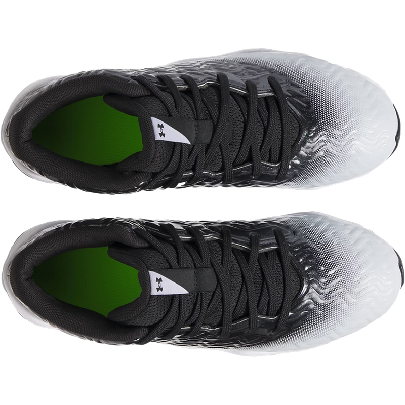 Youth Spotlight Hammer Wide Football Cleats, Under Armour Youth Spotlight Hammer Wide in 001-Black/White pair top
