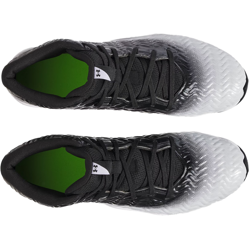 Men's Spotlight Hammer Wide Football Cleats, Under Armour Men's Spotlight Hammer Wide Football Cleats in 001-Black/White pair top