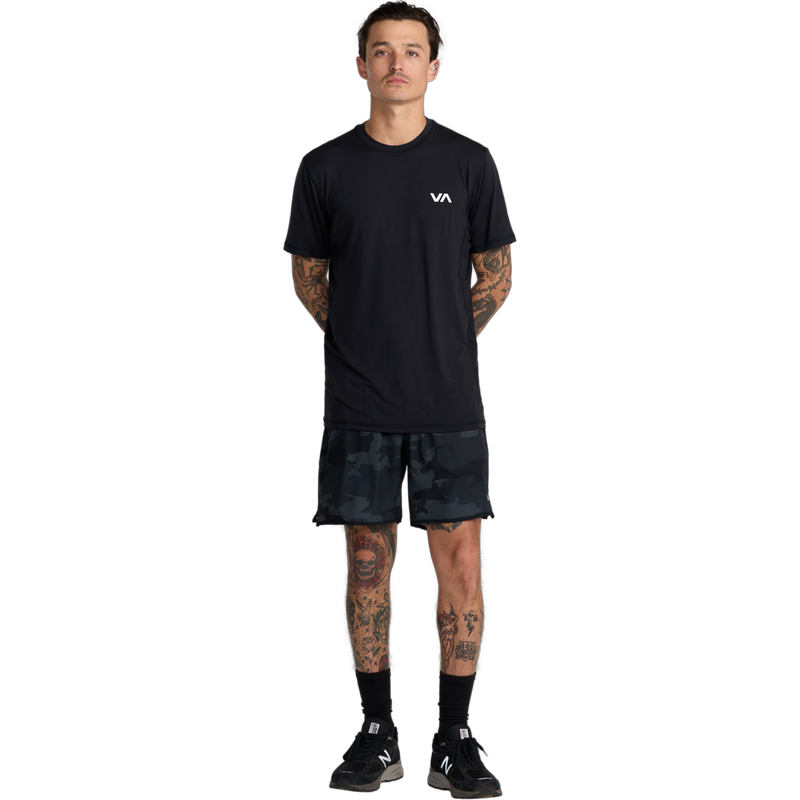 Men's Sport Vent Short Sleeve, RVCA Men's Sport Vent Short Sleeve in Black front
