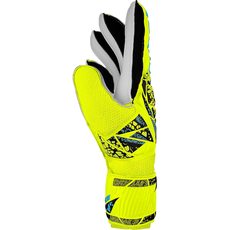 Youth Attrakt Solid Glove, Reusch Youth Attrakt Solid Glove 2025 in 2111 Yellow Blue right thumb profile