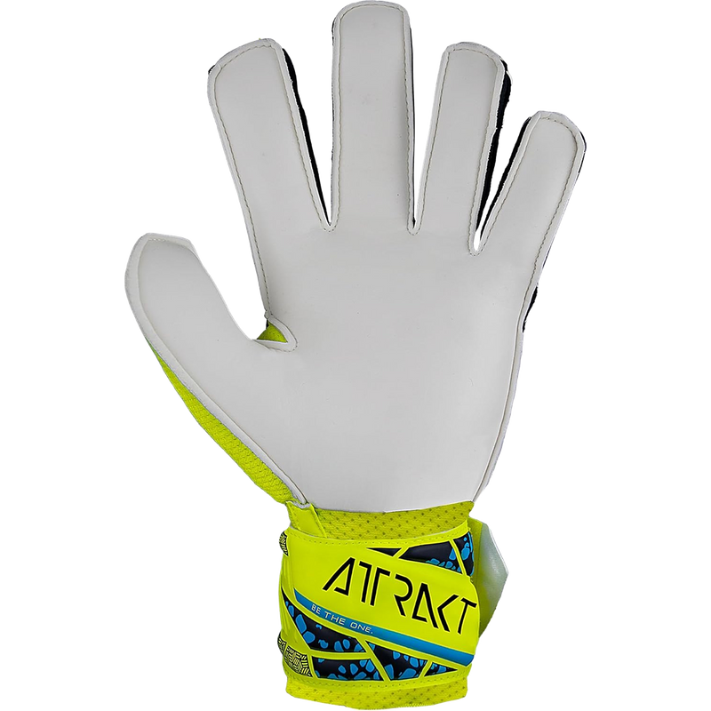 Youth Attrakt Solid Glove, Reusch Youth Attrakt Solid Glove 2025 in 2111 Yellow Blue left palm