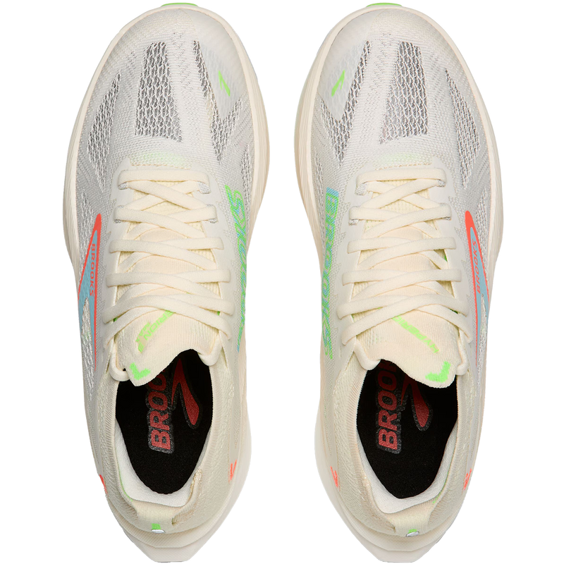 Men's Hyperion Max 3, Brooks Men's Hyperion Max 3 in 182-Coconut/Green Gecko/Pink pair top