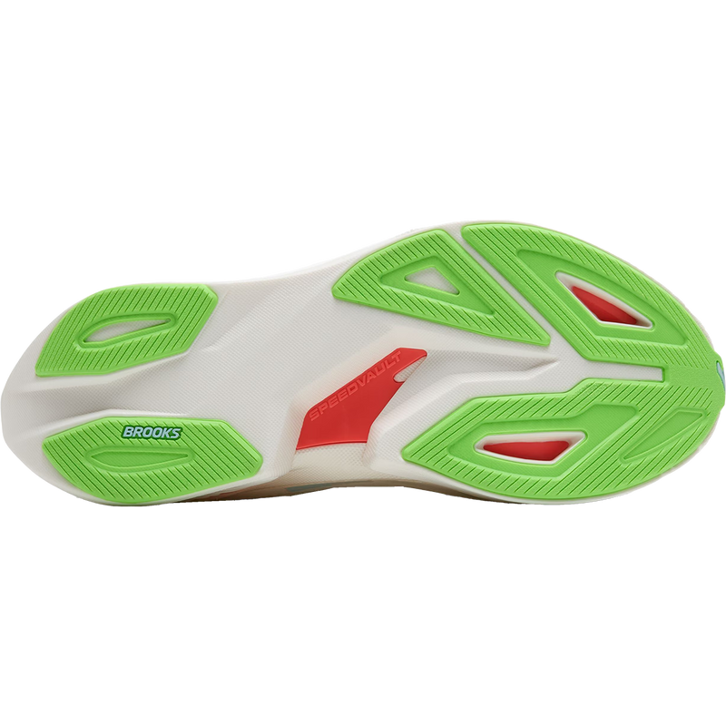Men's Hyperion Max 3, Brooks Men's Hyperion Max 3 in 182-Coconut/Green Gecko/Pink bottom