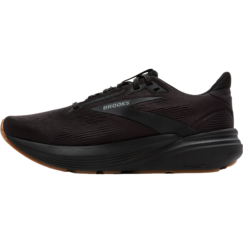 Men's Revel 8, Brooks Men's Revel 8 in 072-Black/Black inside right profile