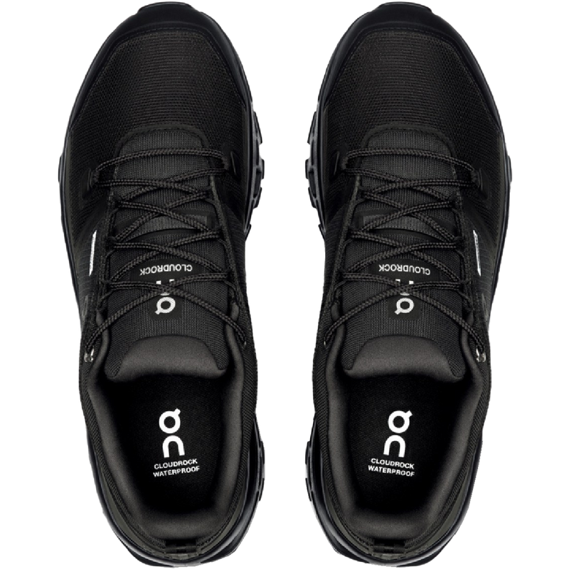 Men's Cloudrock Low Waterproof, On Men's Cloudrock Low WP in Black/Black pair top
