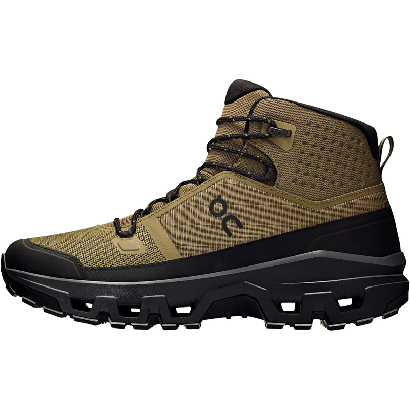 Men's Cloudrock Mid Waterproof, On Men's Cloudrock Mid WP in Hunter Black outside left profile