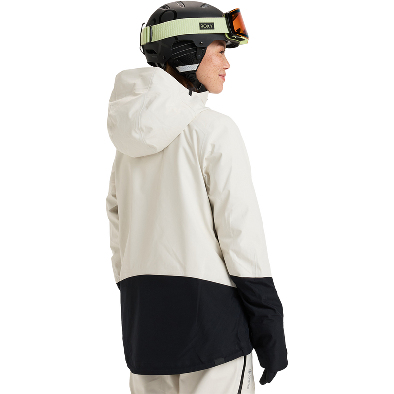 Women's Gore-Tex Lunalite 3L Jacket, Roxy Women's Gore-Tex Lunalite 3L Jacket in TDQ0-Buttercream back right