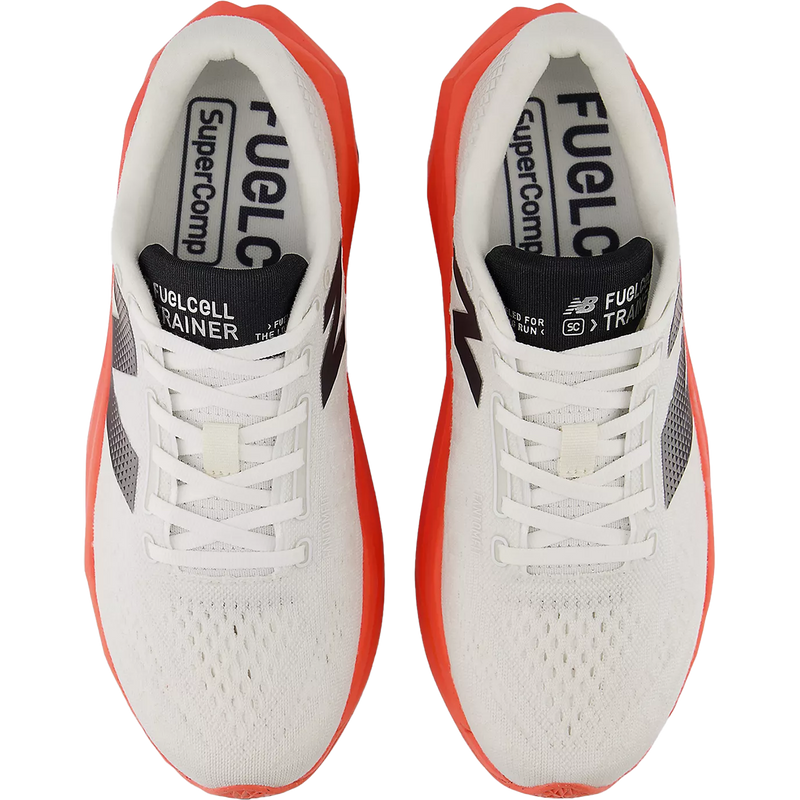 Men's FuelCell SuperComp Trainer v3, New Balance FuelCell Super Comp Trainer v3 in Y-Urgent Red/Sea Salt pair top
