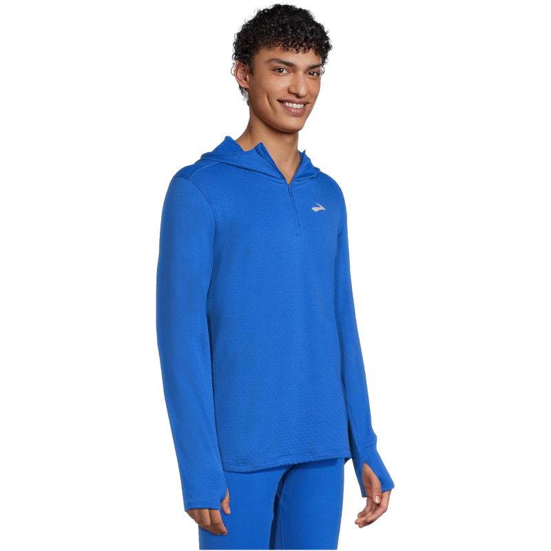 Men's Notch Thermal Hoodie 3.0, Brooks Men's Notch Thermal Hoodie 3.0 3/4 Front