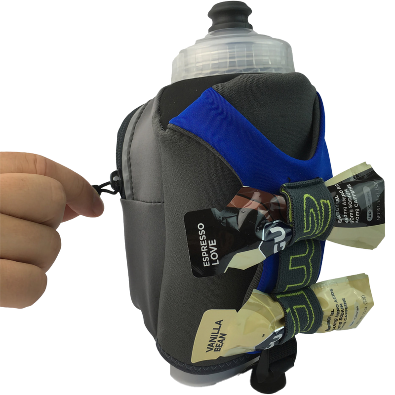 12 oz Hydraform Ergo-Lite Ultra Handheld, Amphipod 16 oz Hydraform Ergo-Lite Ultra Handheld in Charcoal/Clear with gels