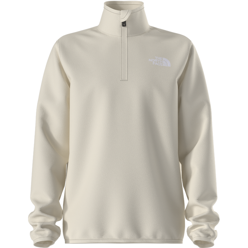 The North Face Youth Glacier 1/4 Zip Pullover in White Dune