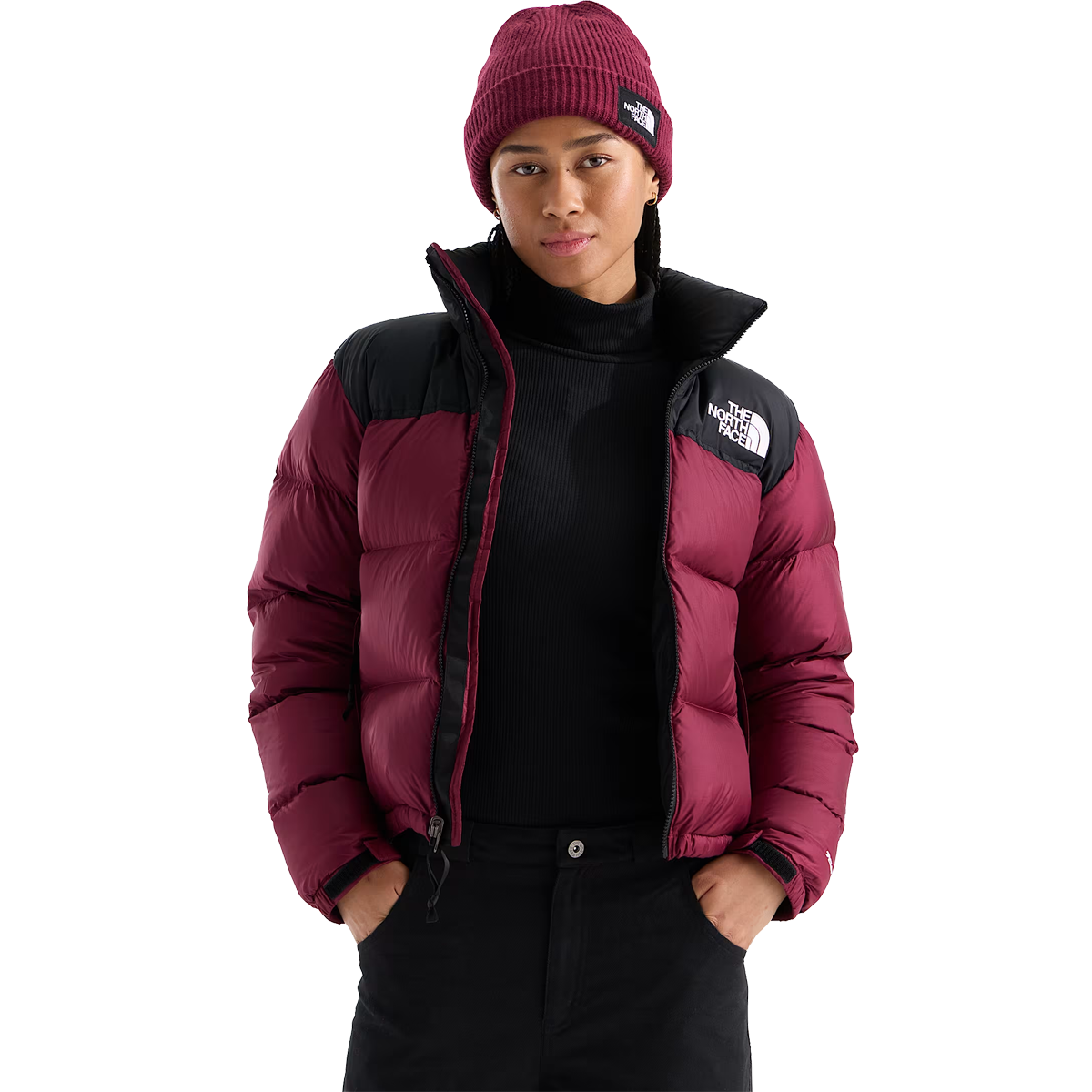 The North Face Women's 1996 Retro Nuptse Jacket in Burgundy Crush/TNF Back