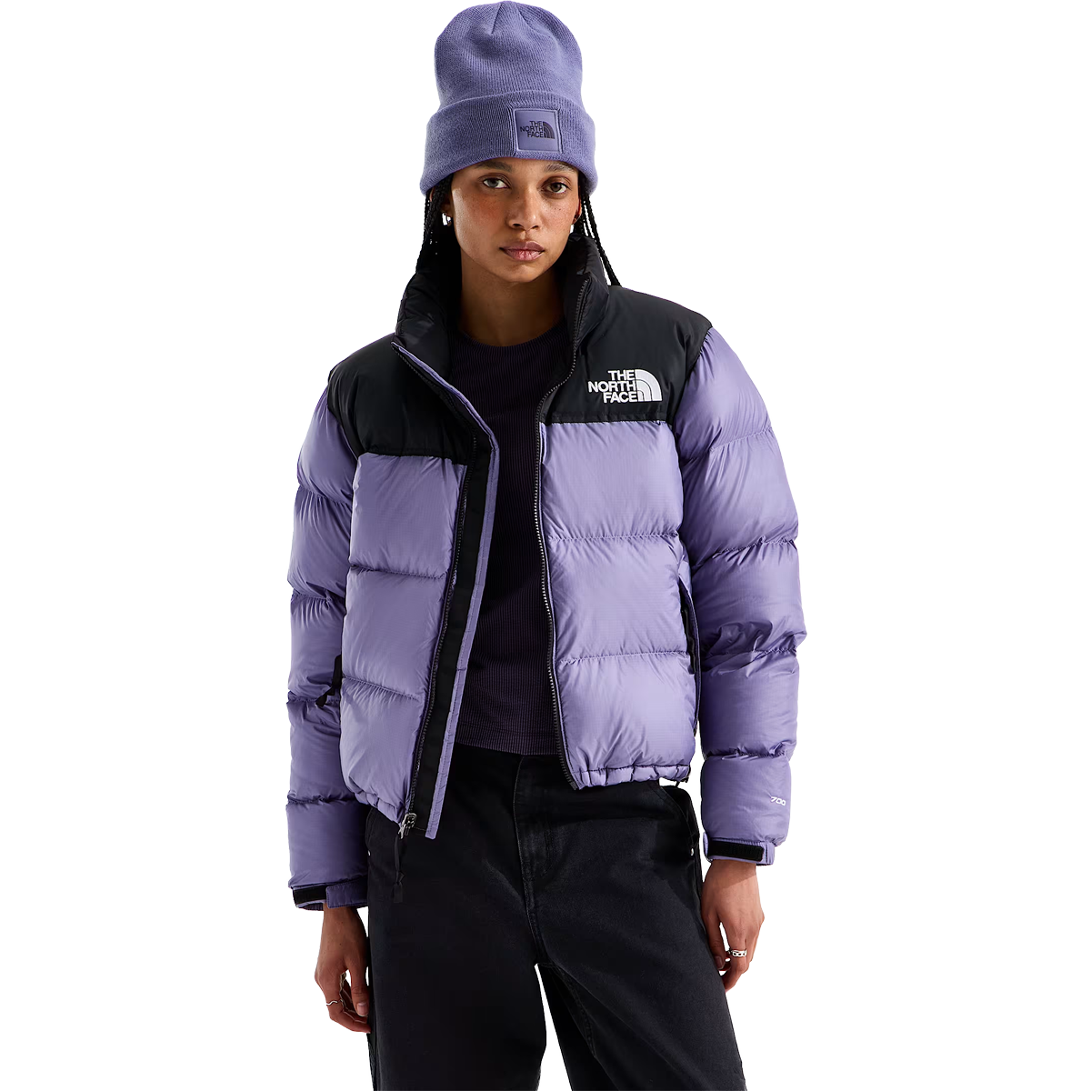 The North Face Women's 1996 Retro Nuptse Jacket in Grounded Plum/TNF Black