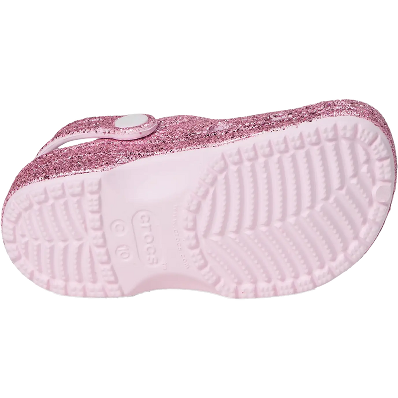 Youth Toddler Classic Glitter Clog, Crocs Youth Classic Glitter Clog Bottom