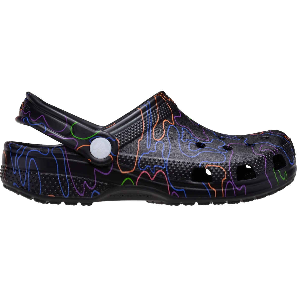 Crocs Youth Classic Hi Vis Camo Clog in Black Multi