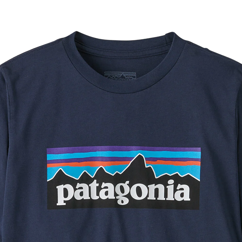 Youth Long Sleeve P-6 Logo T-Shirt, Patagonia Youth Kids LS P-6 Logo T-Shirt collar