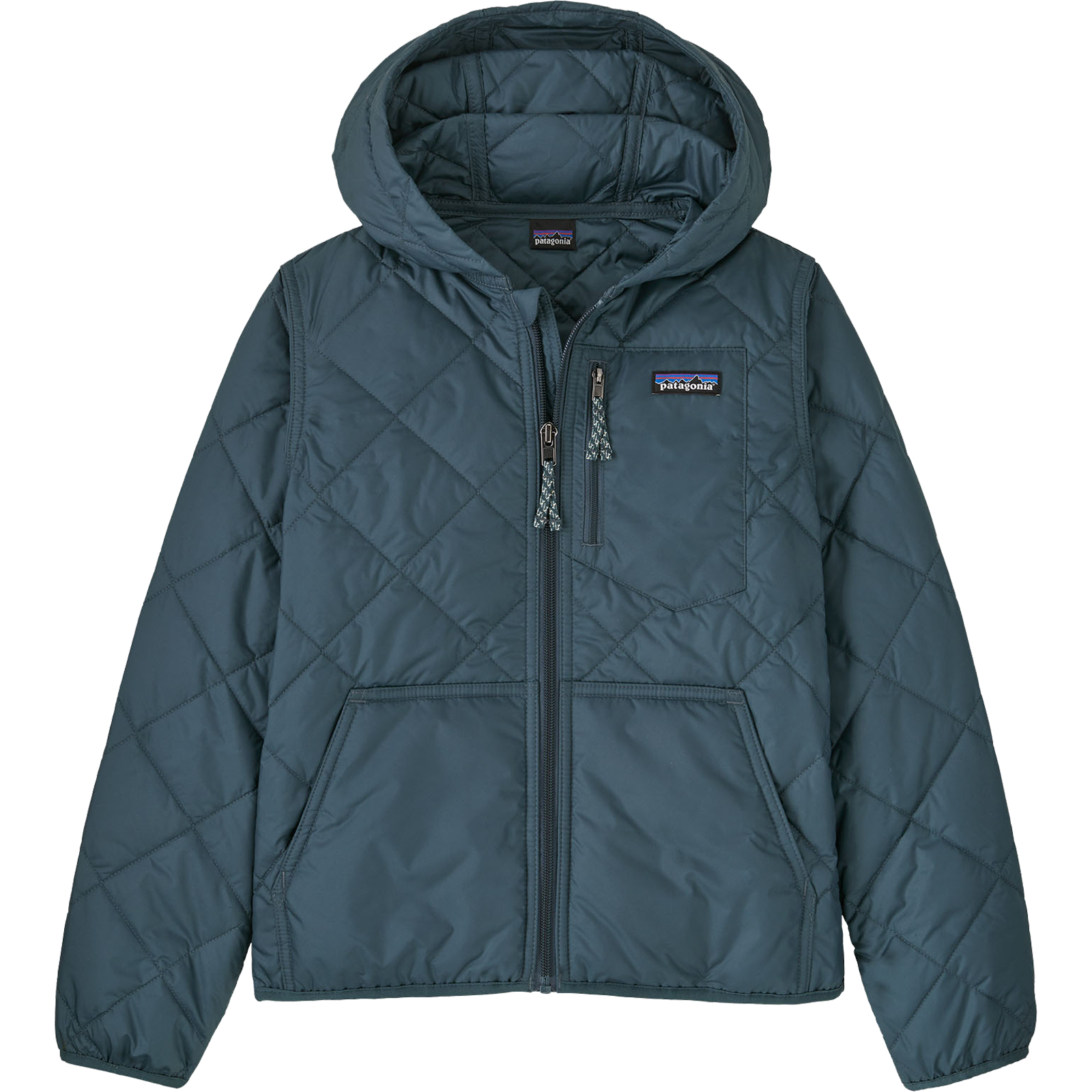 Youth Diamond Quilted Hoody in SMTB-Summit Blue