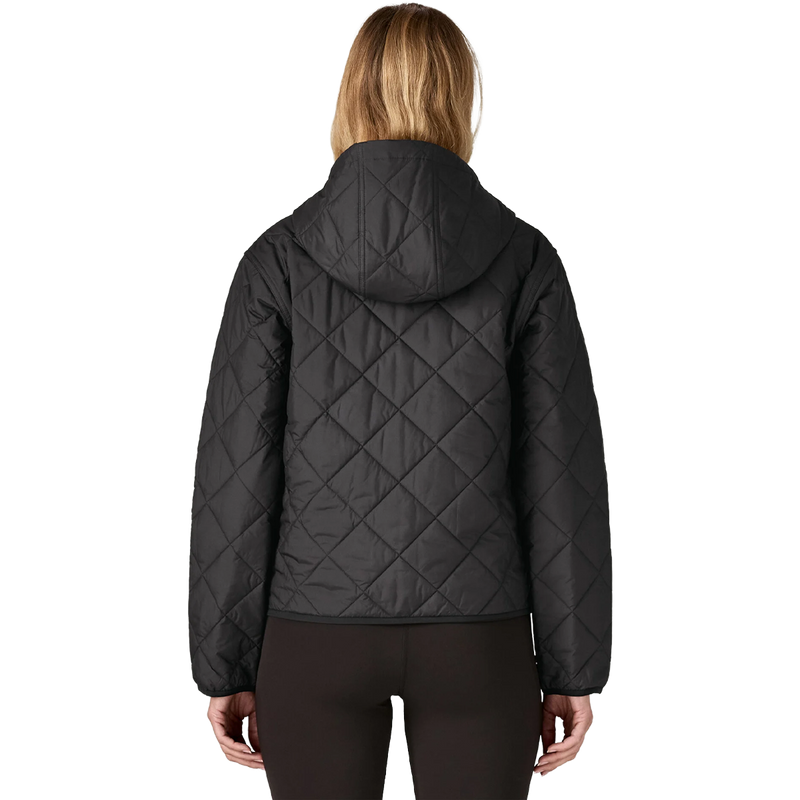 Women's Diamond Quilt Bomber Hoody, Patagonia Women's Diamond Quilt Bomber Hoody back on model