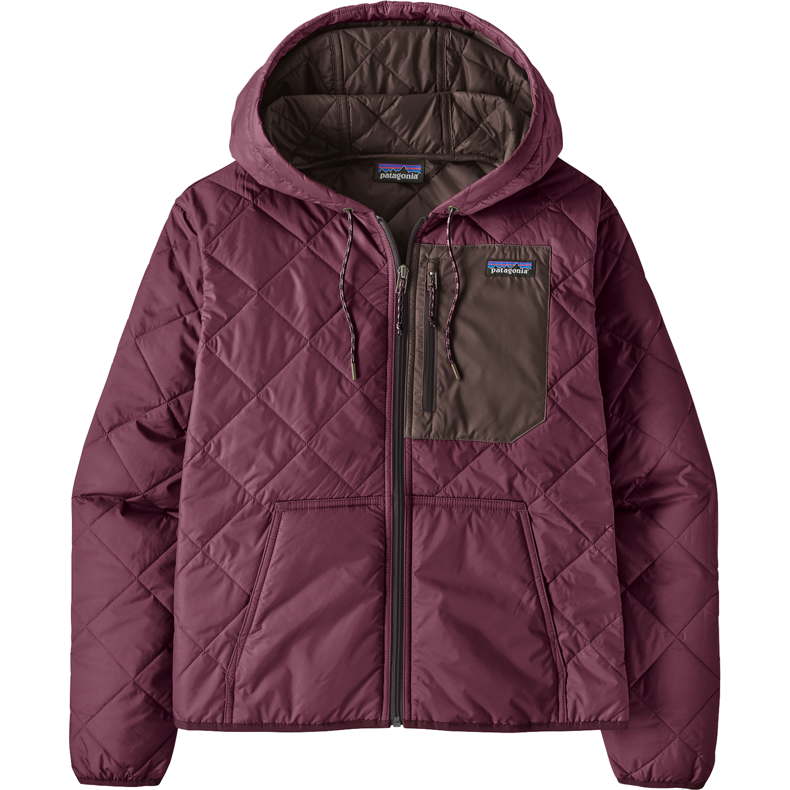 Patagonia Women's Diamond Quilt Bomber Hoody in BYFG-Berry Fig