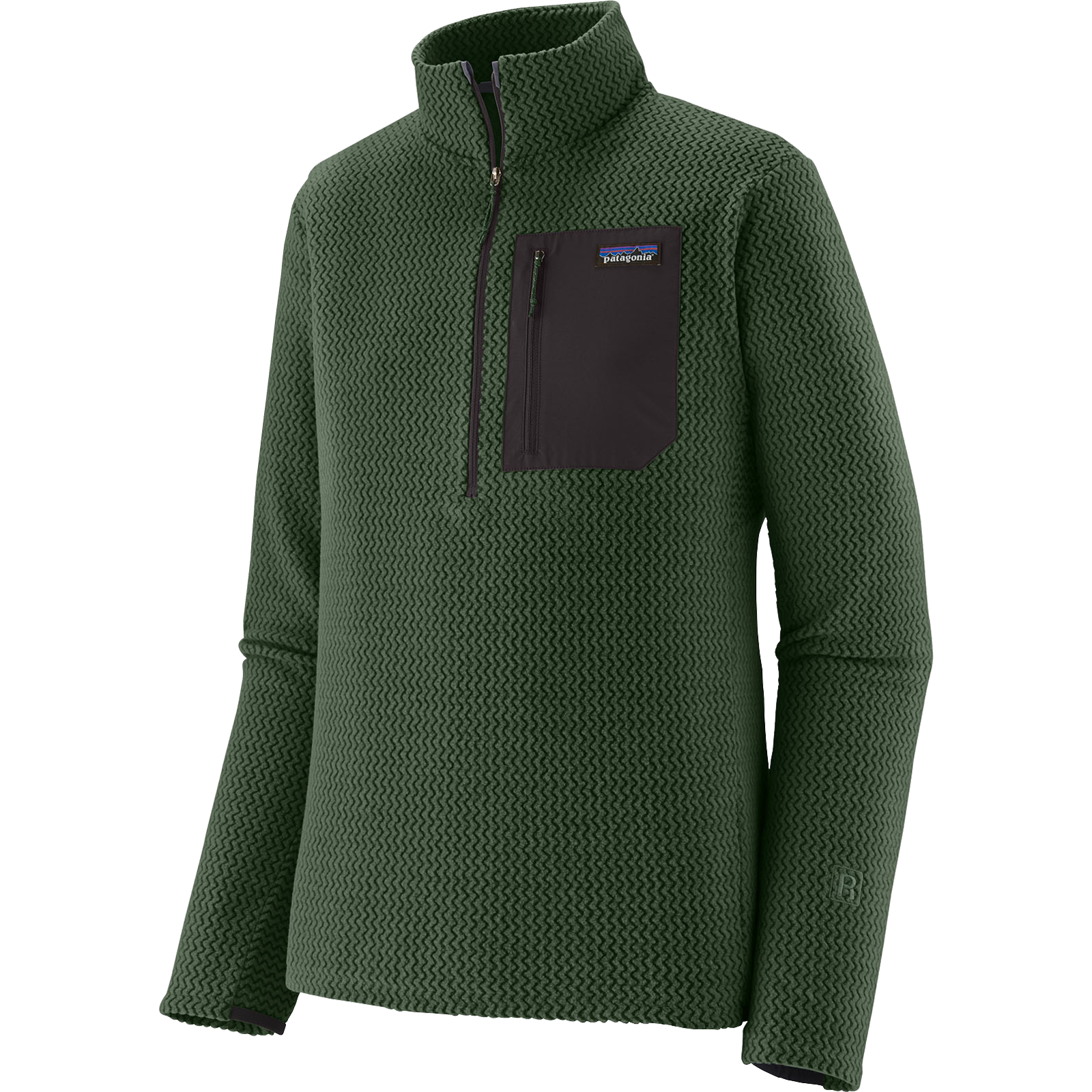 Patagonia Men's R1 Air Zip Neck in TLGR-Treeline Green
