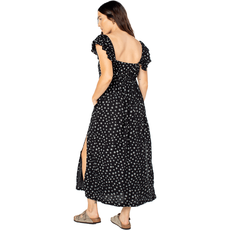 Women's Bohemian Nights Dress, Roxy Women's Bohemian Nights Dress in Anthracite Ditsy Back