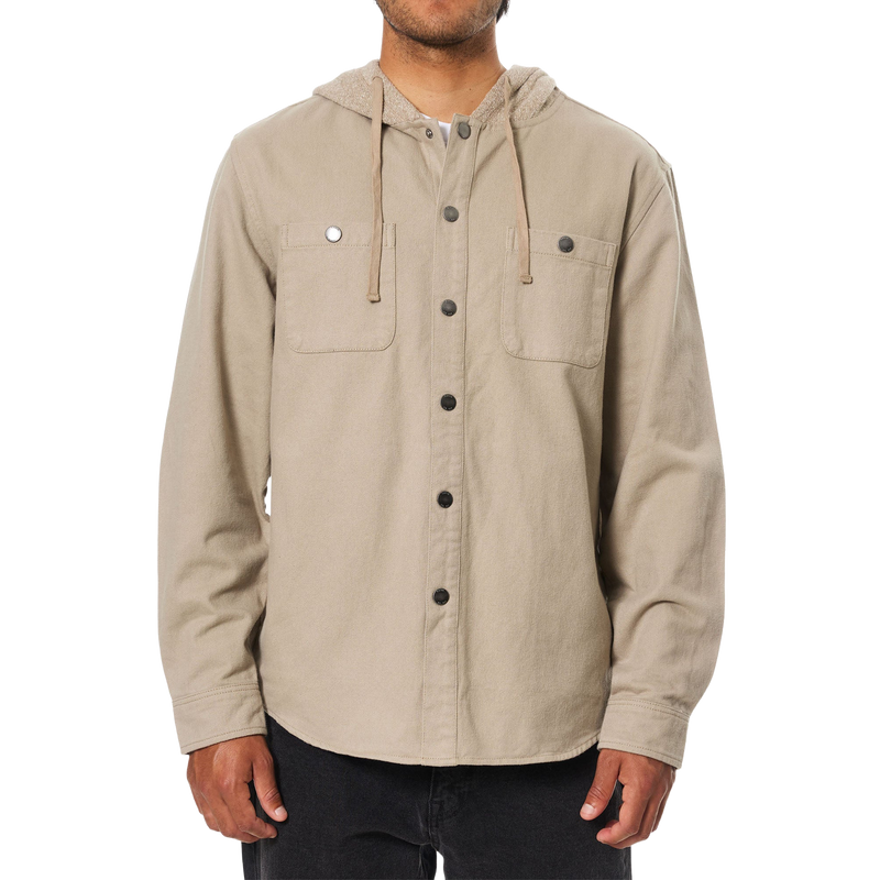 Men's Harold Hood Flannel, Katin Harold Hood Flannel in Vintage Khaki