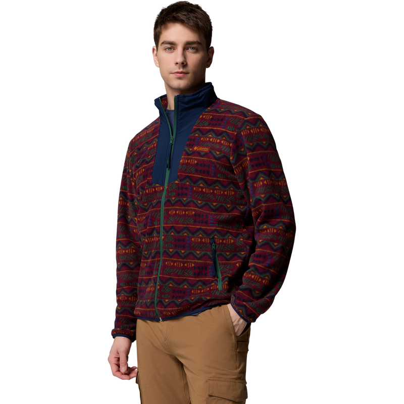 Men's Sequoia Grove Printed Full Zip, Columbia Men's Sequoia Grove Printed Full Zip 3/4 Front