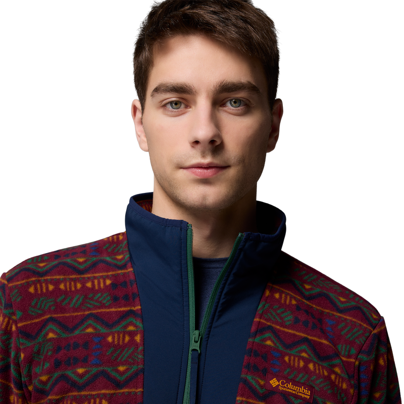 Men's Sequoia Grove Printed Full Zip, Columbia Men's Sequoia Grove Printed Full Zip Collar