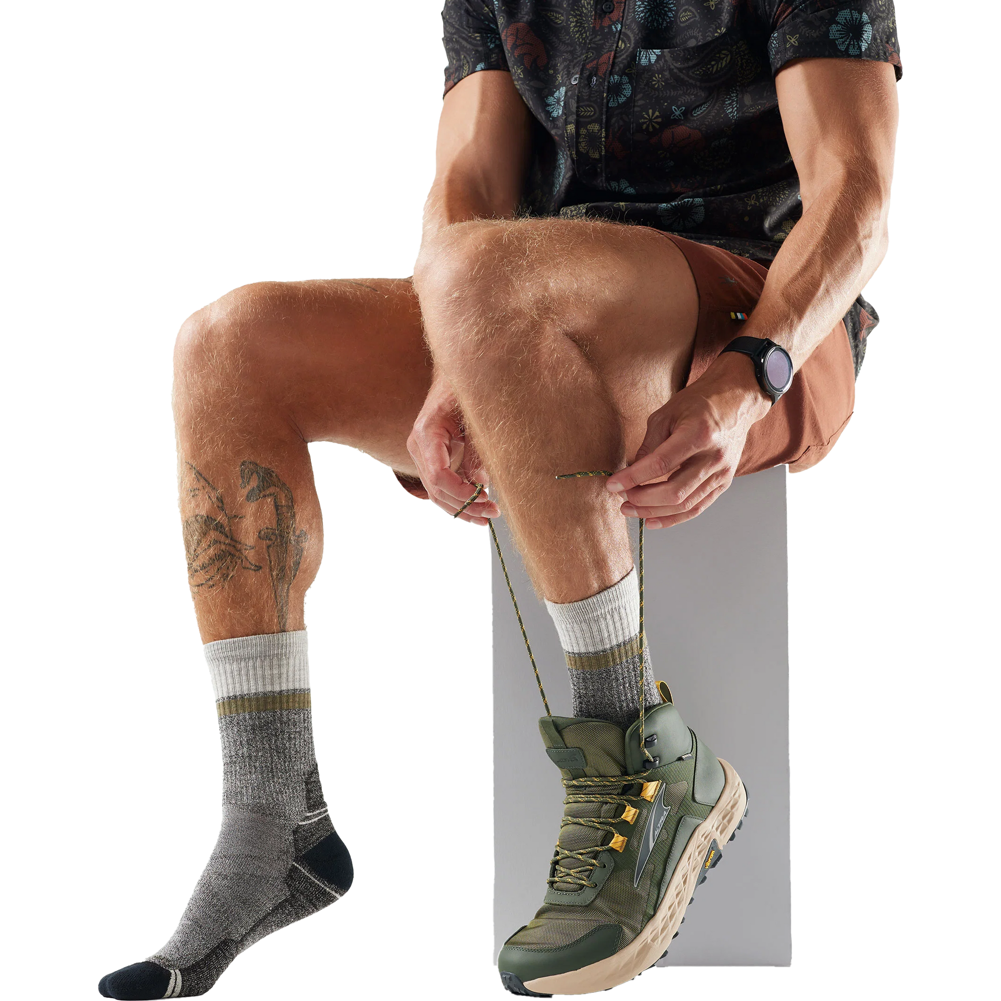Men's Hike Winding Trail Crew Socks alternate view