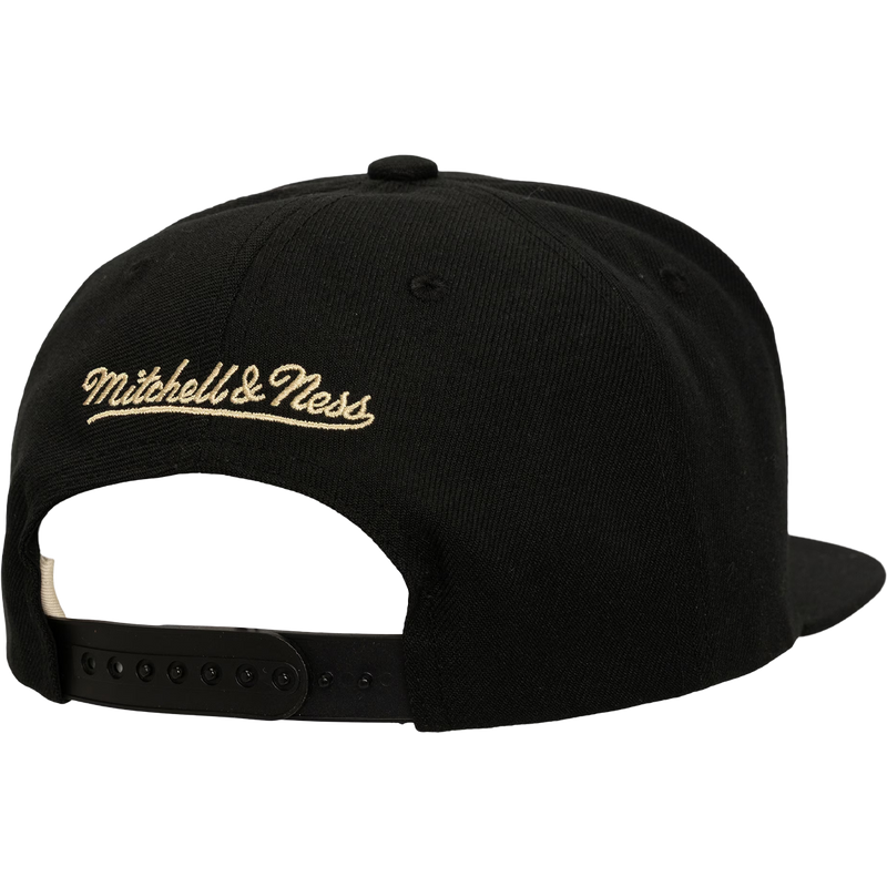 Warriors Cream Script Snapback, Mitchell & Ness Golden State Warriors Cream Script Snapback Hat back