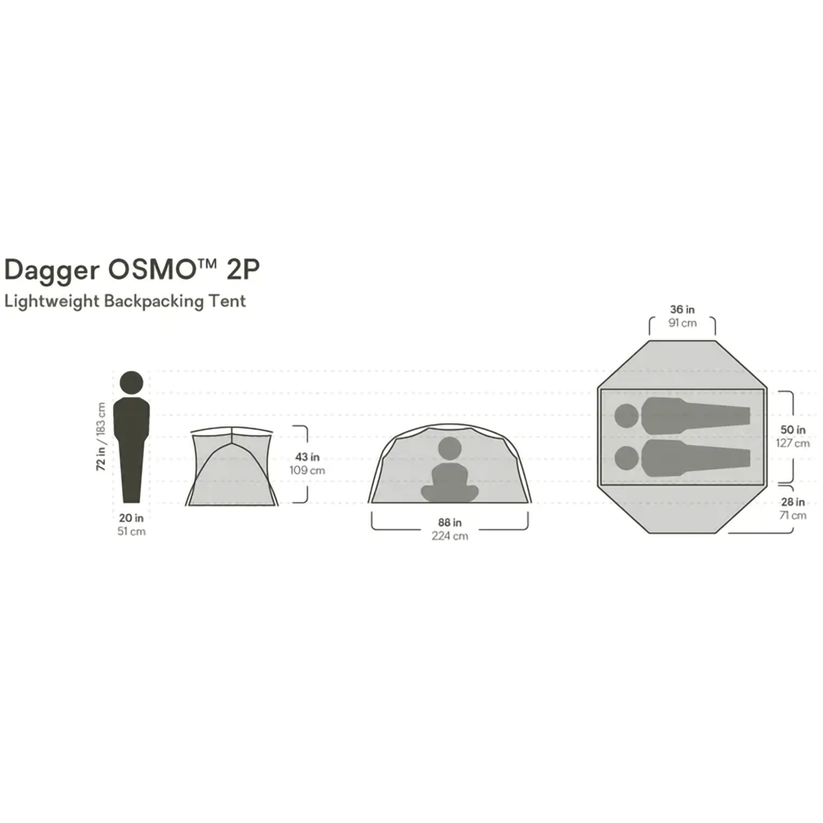 2 man tent size in metres NEMO Dagger OSMO 2P Tent