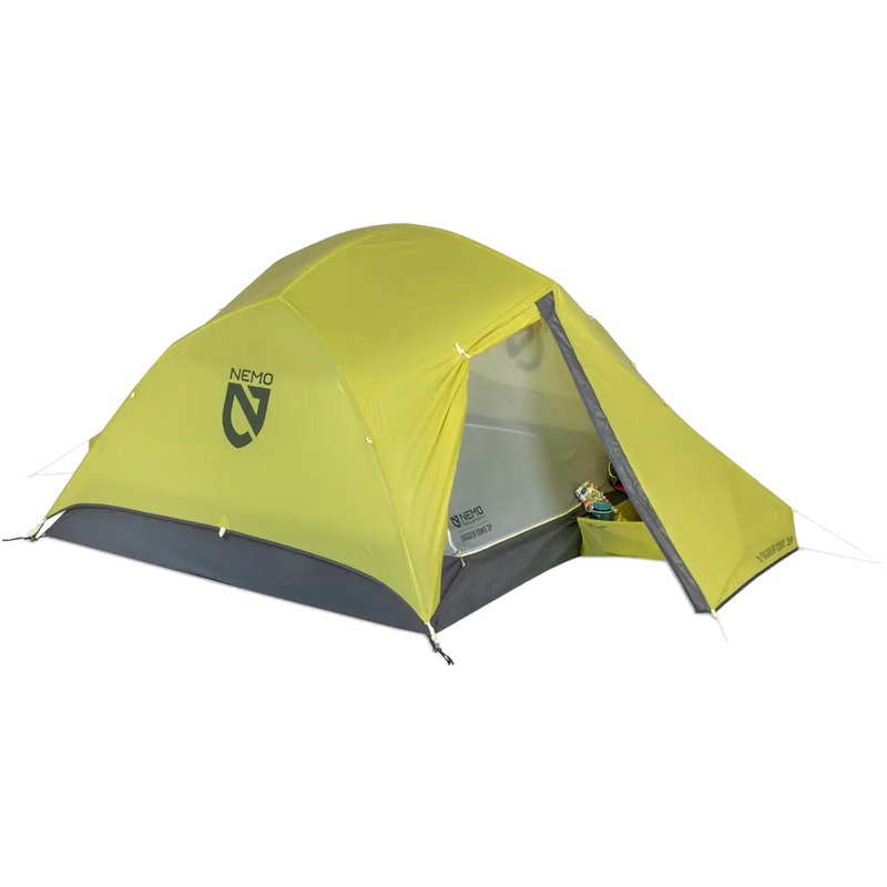 Dagger OSMO 3 Person, Nemo Dagger OSMO 3 Person in Birch Bud with rainfly door unzipped