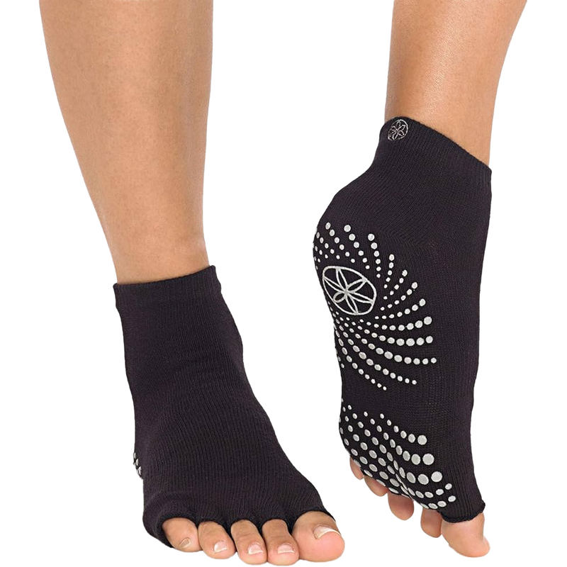 Grippy Toeless Yoga Socks 2-PK, Gaiam Grippy Toeless Yoga Socks 2PK on model