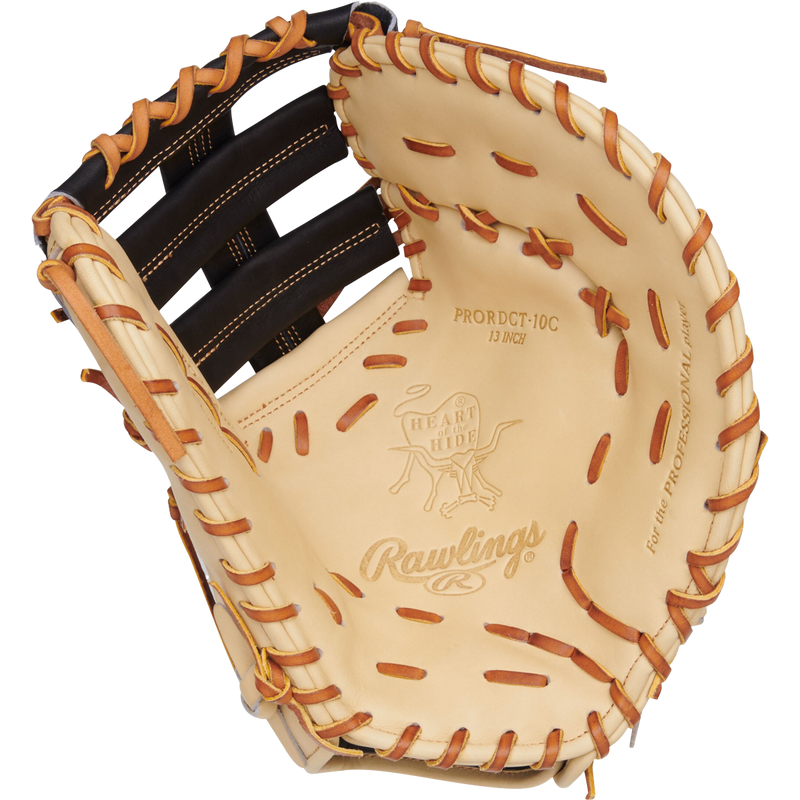 Heart of the Hide First Base Mitt - 13" Single Post Double Bar LHT, Rawlings Heart of the Hide First Base Mitt - 13" Single Post Double Bar LHT Palm