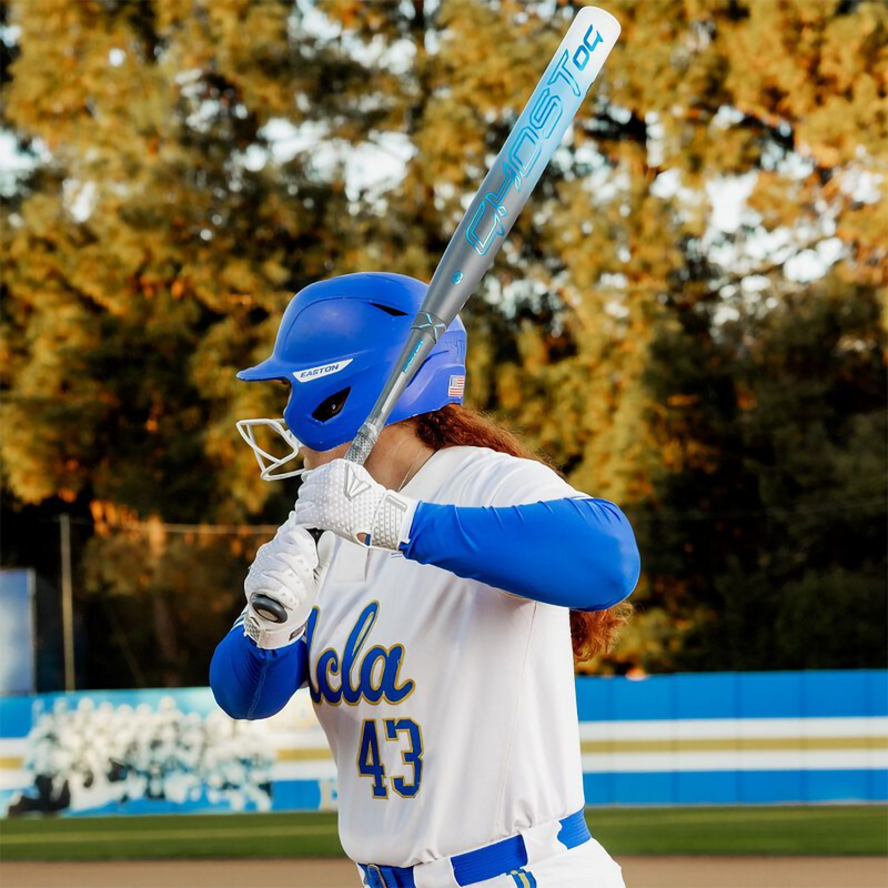 Ghost OG -11 Fastpitch, Easton Sports Ghost OG Fastpitch in Grey/Blue/White with model