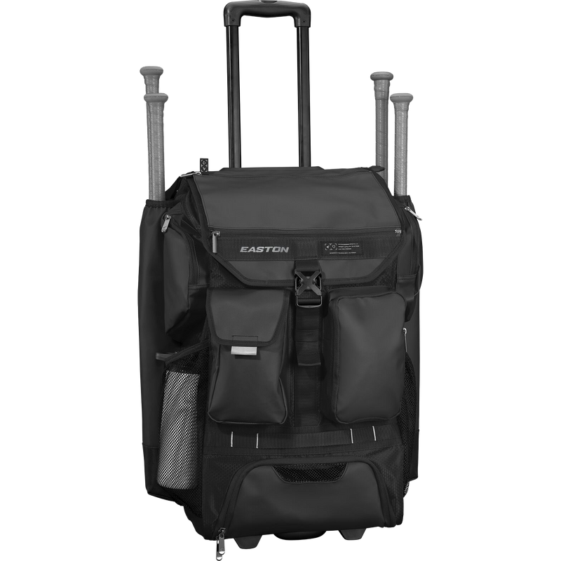 5 Tool Phenom Wheeled Bag, Easton Sports 5 Tool Phenom Wheeled Bag in Black with bats