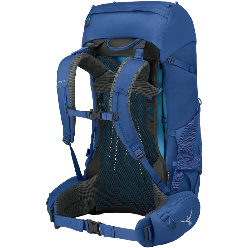 Rook 65L, Osprey Rook 65L in Astrology Blue/Blue flame back harness and waistbelt