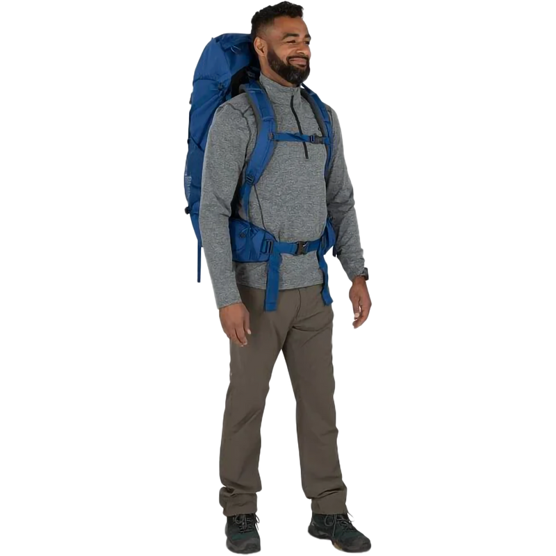 Rook 50L, Osprey Rook 50L in Dark Charcoal/Silver Lining on model