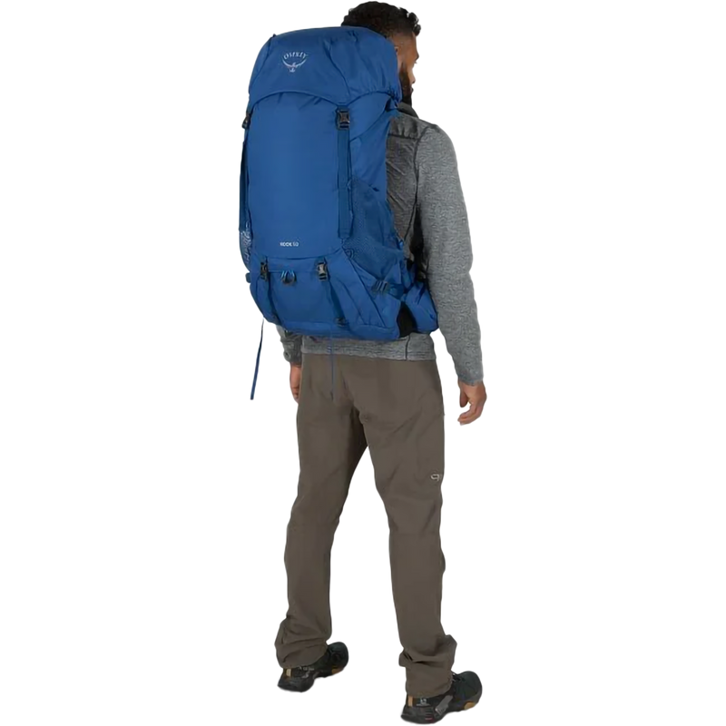 Rook 50L, Osprey Rook 50L in Dark Charcoal/Silver Lining on model
