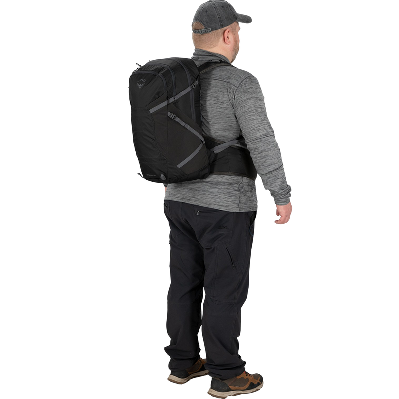 Sportlite 25 EF, Osprey Sportlite 25 EF in Dark Charcoal Grey on model back right