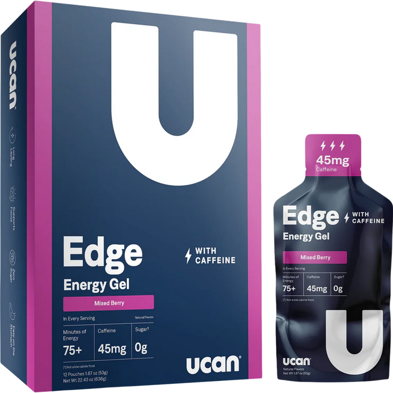 UCAN Edge Energy Gels with Caffeine 12 Pack in Mixed Berry