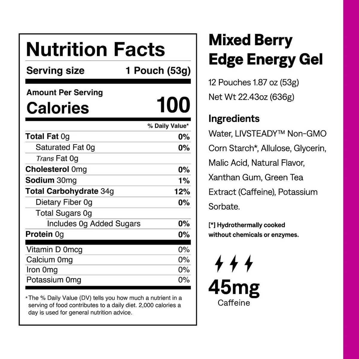 Edge Energy Gel Plus Caffeine alternate view