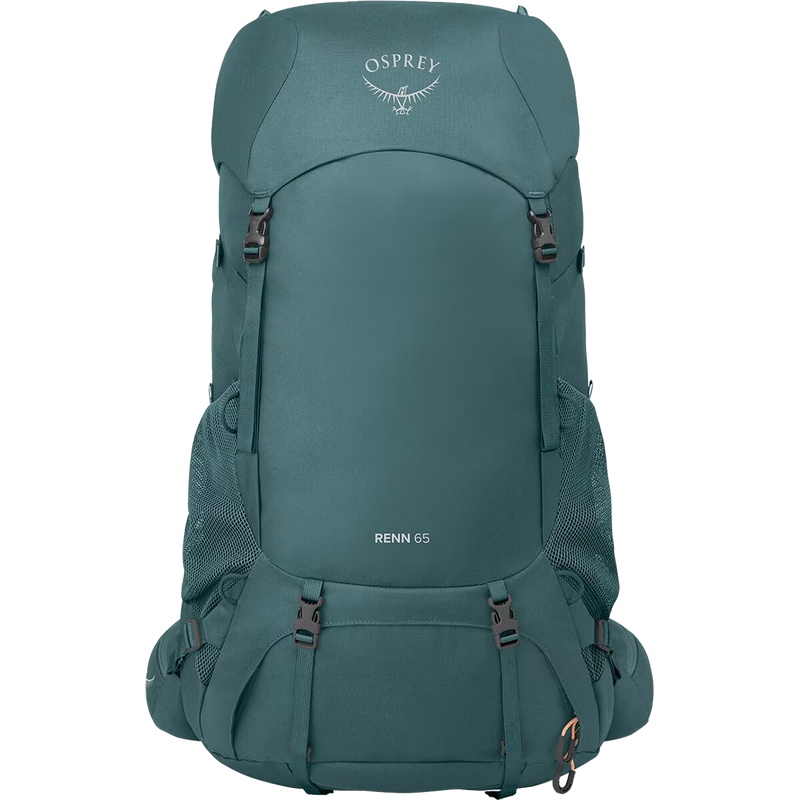 Women's Renn 65L, Osprey Women's Renn 65L in Cascade Blue/Melon Orange front
