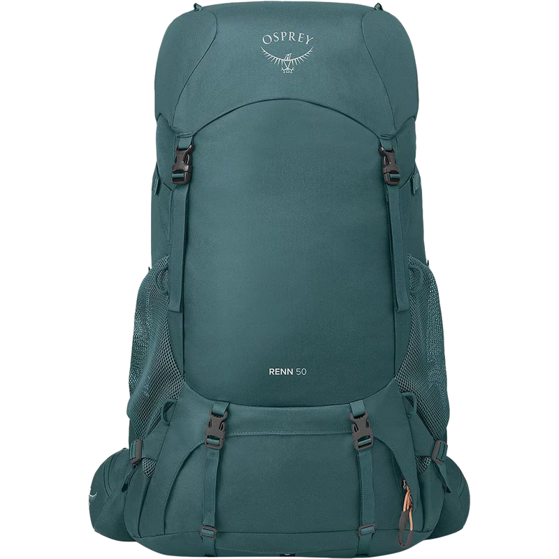 Women's Renn 50L, Osprey Renn 50L in Cascade Blue/Melon Orange front