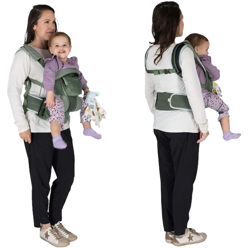 Poco Soft Child Carrier, Osprey Poco Soft Child Carrier in Koseret Green on model