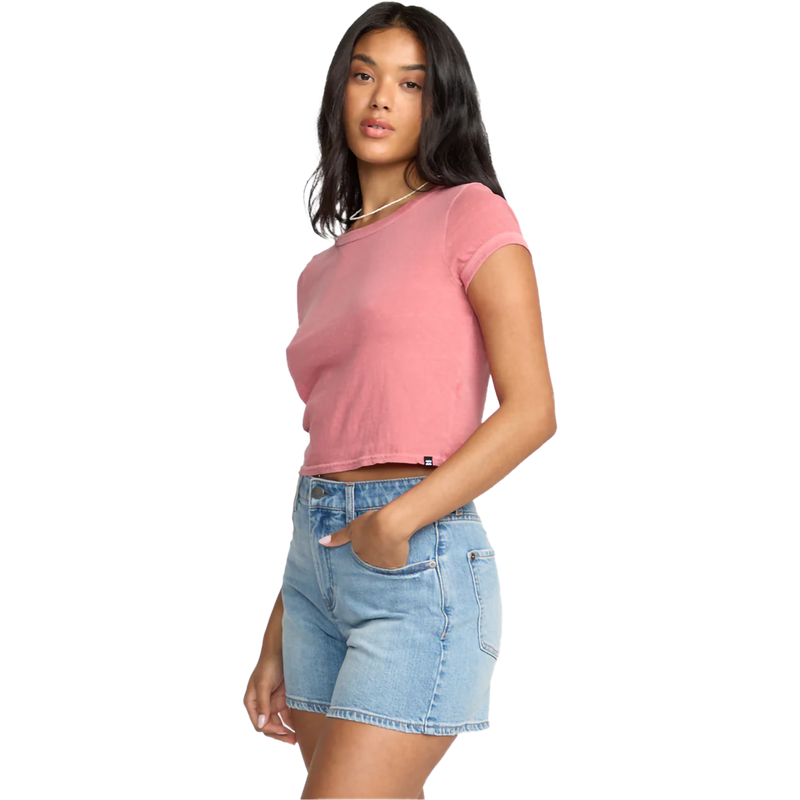 Women's Daily Tee Short Sleeve Knit, Billabong Women's Daily Tee Short Sleeve Knit in WGR-Wild Ginger front left