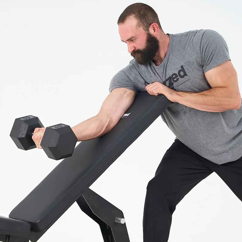 Rubber Hex Dumbbell 8 lb, Blazzed Fitness Rubber Hex Dumbbell in hand