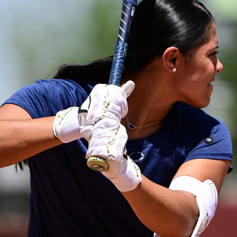 Youth Carbyne Batting Glove with Wrist Wrap, EvoShield Carbyne Batting Glove with Wrist Wrap gripping bat