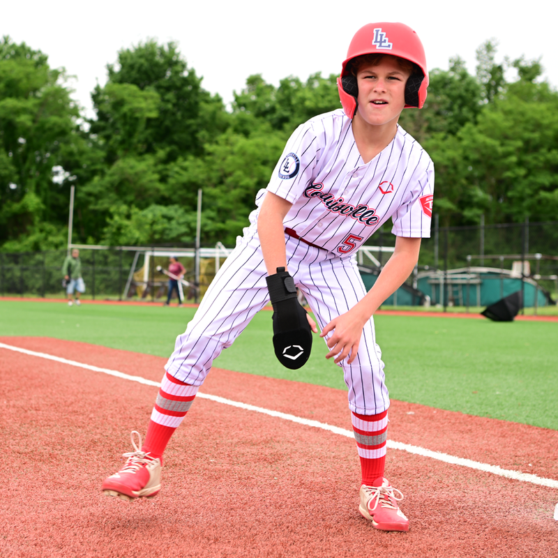 Youth Sliding Mitt, EvoShield Youth Sliding Mitt on hand in field