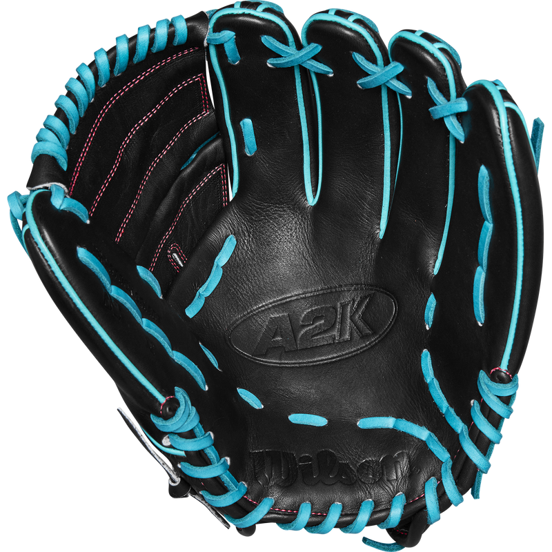 Wilson A2K B2 P - 12" 2-Piece in Black/Teal/Flamingo Pink Logos palm
